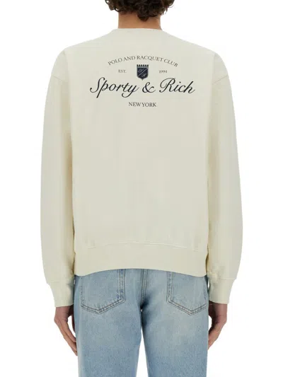Sporty And Rich Sporty & Rich Sweatshirt With Logo Unisex In White