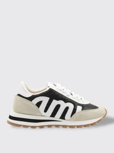 Ami Alexandre Mattiussi Logo-patch Panelled Low-top Trainers In Black