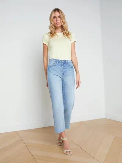L Agence June Cropped Stovepipe Jean In Blue