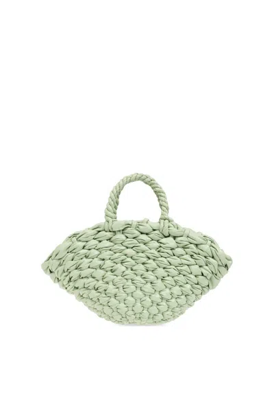 Bottega Veneta Clam Small Shopper Bag In Green