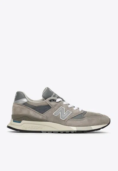 New Balance 998 Core Rubber-trimmed Leather, Mesh And Suede Sneakers In Gray
