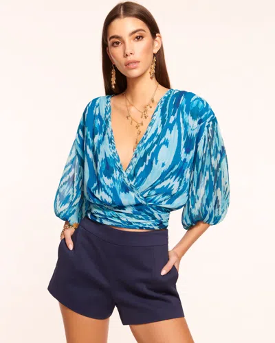 Ramy Brook Blaire V-neck Blouse In Laguna Ikat