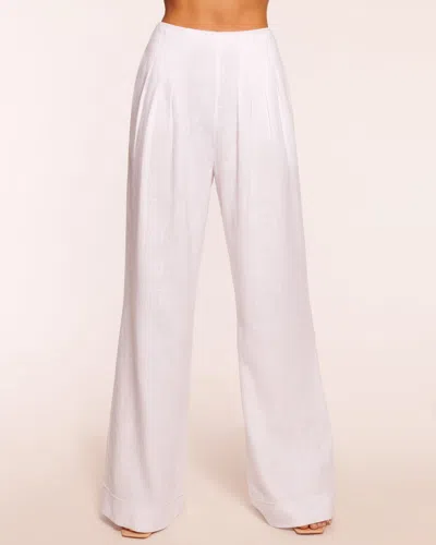 Ramy Brook Dalia Pleated Linen Pant In White