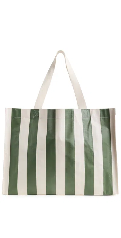Sunnylife Carryall Beach Bag Olive Stripe
