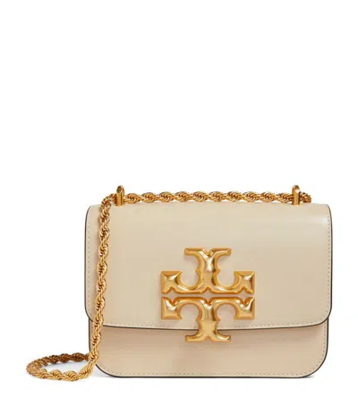 Tory Burch Eleanor Small Leather Shoulder Bag In New Cream/rolled Brass