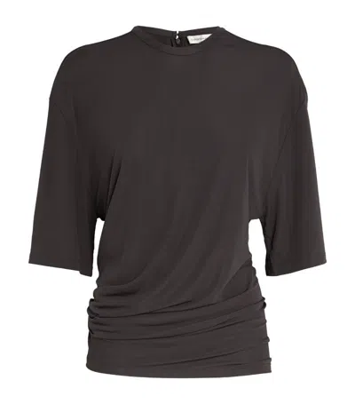 Christopher Esber Side Cowl T-shirt In Grey