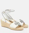 Tory Burch Ines Leather Double T Espadrilles In Gardenia