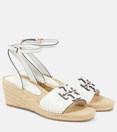 Tory Burch Ines Leather Double T Espadrilles In Gardenia