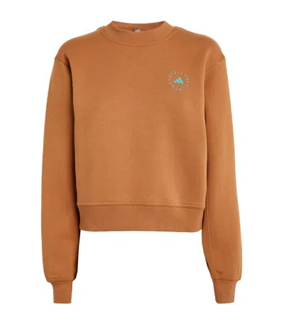 Adidas By Stella Mccartney Cotton-blend Sweatshirt In Brown