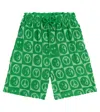 Molo Kids' Abay Checked Cotton-blend Terry Shorts In Bright Green