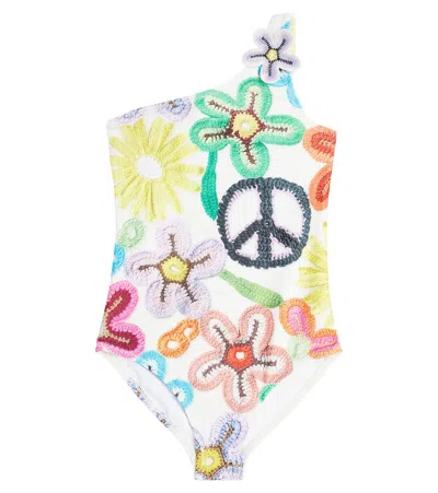Molo Kids' Nai Flower-power-print Swimsuit In Multicoloured