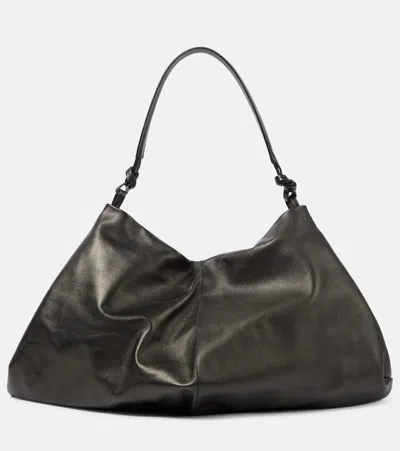 The Row Samia Leather Shoulder Bag In Black