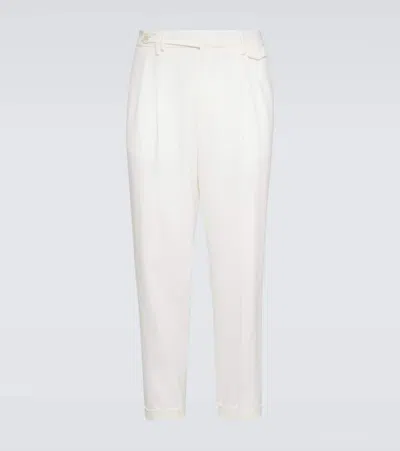 Brunello Cucinelli Cotton Straight Trousers In White