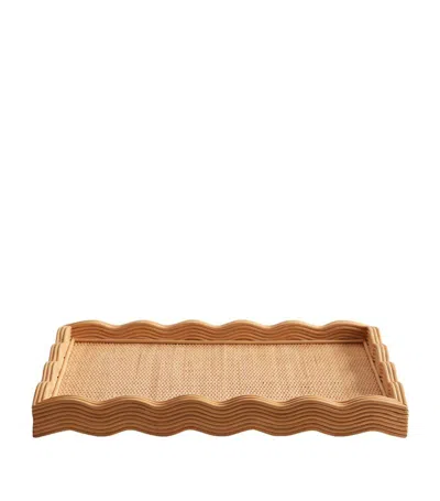Soho Home Large Rattan Pangbourne Tray (59cm X 40cm) In Neutral
