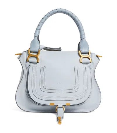 Chloé Small Leather Marcie Top-handle Bag In Blue