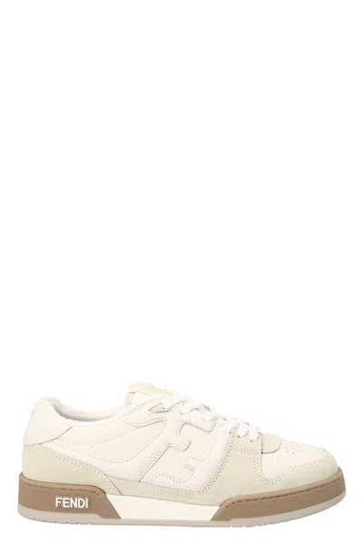 Fendi Men ' Match' Trainers In White