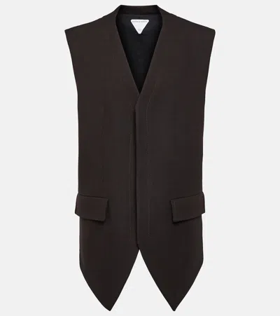 Bottega Veneta Layered Cotton-blend Vest In Black