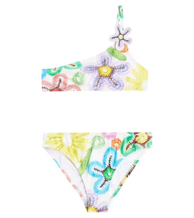 Molo Kids' Naja Floral-print Bikini In Neutrals