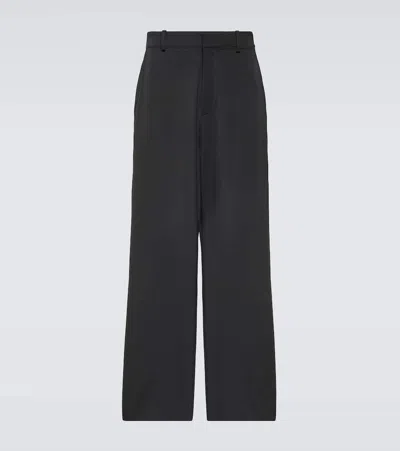 The Row Davide Wide-leg Shell Trousers In Black