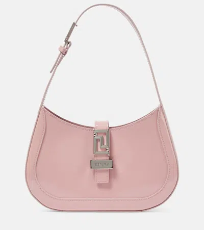 Versace Greca Goddess Small Patent Leather Shoulder Bag In Pink