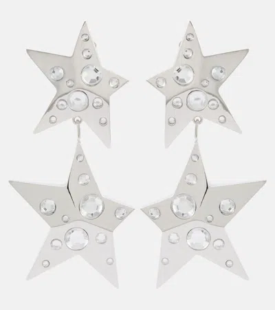 Area Crystal-embellished Drop Earrings In Silver