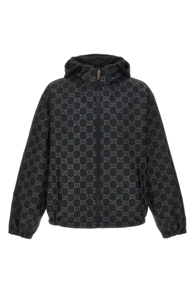 Gucci Reversible Gg Ripstop Jacket In Black