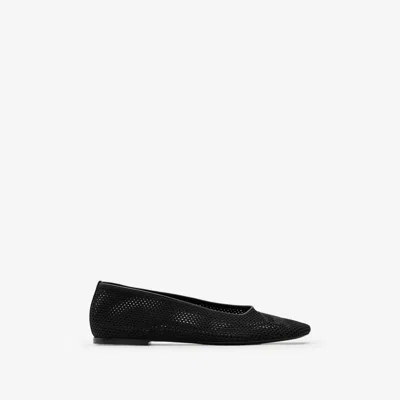 Burberry Mesh Ballerinas In Black