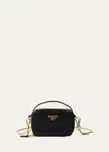 Prada Saffiano-leather Triangle-logo Mini Bag In F0002 Nero