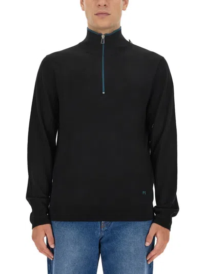 Ps By Paul Smith Sweatshirt With Logo Embroidery In Blue