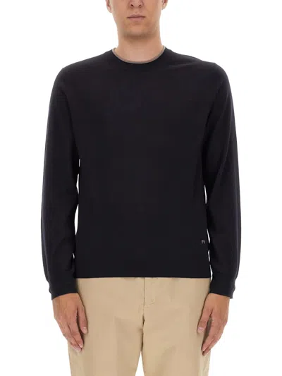 Ps By Paul Smith Sweatshirt With Logo Embroidery In Blue