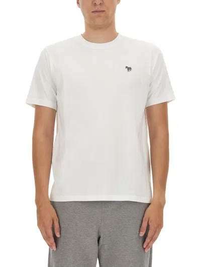 Ps By Paul Smith Zebra Logo Cotton T-shirt In White