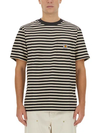 Carhartt Striped T-shirt In White