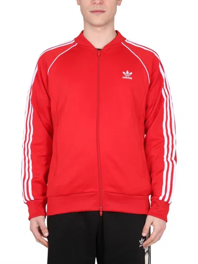 Adidas Originals Zip Sweatshirt. In Red