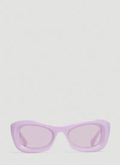 Bottega Veneta Rectangle-frame Tinted Sunglasses In Purple
