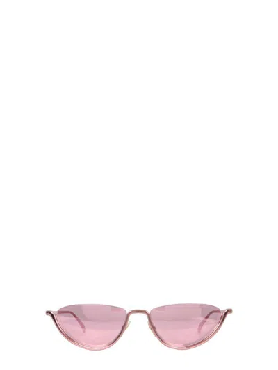 Bottega Veneta Cat Eye Half-rim Sunglasses In Gold