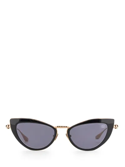 Valentino Viii Cat-eye Titanium Sunglasses In Brown