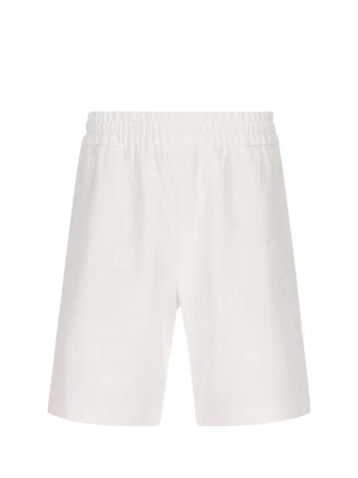 Fendi Ff Flock Shorts In White