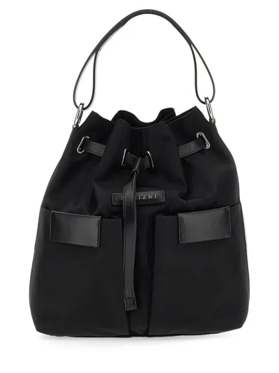 Orciani Tessa Liberty Bucket Bag In Noir