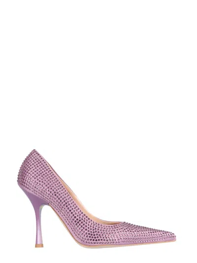 Liu •jo X Leonie Hanne Crystal-embellished Pointed-toe Pumps In Purple