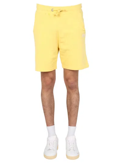 Alpha Industries Logo Embroidery Bermuda In Yellow