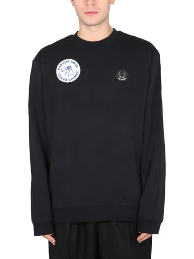 Fred Perry Sweatshirt With Patch In Black