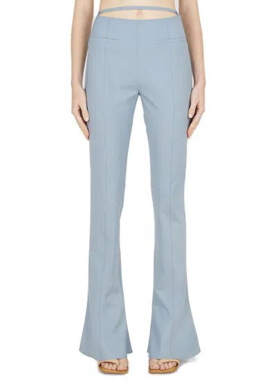 Jacquemus High Waist Flared Trousers In Baby Blue
