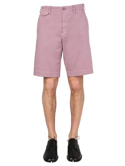 Dries Van Noten Regular Fit Bermuda Shorts In Pink