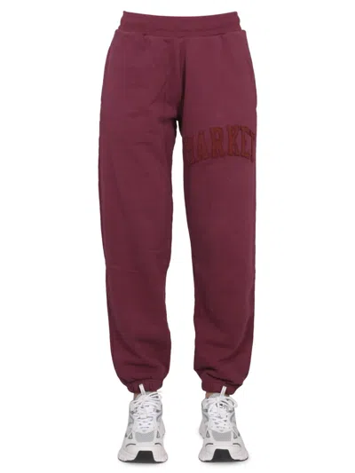 Market Pants With Applied Logo Unisex In Bordeaux