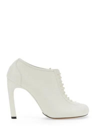 Dries Van Noten Runway Lambskin Lace-up Pumps In White