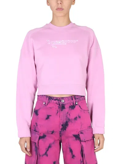 Msgm Sweatshirt With Logo In Pink