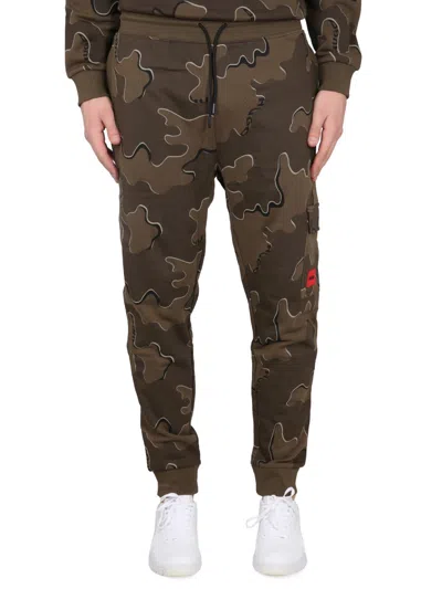 Hugo Boss Camouflage Jogging Pants In Military Green