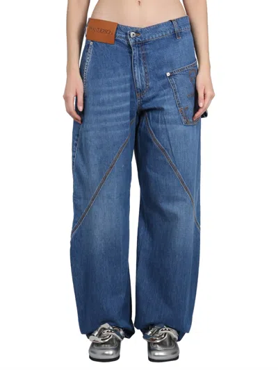 Jw Anderson Twisted Workwear Jeans In Blue