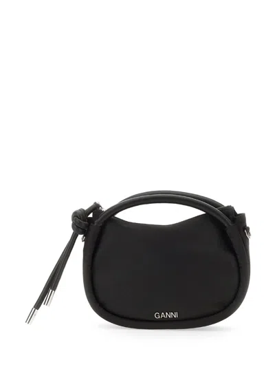 Ganni Knot Mini Bag In Black