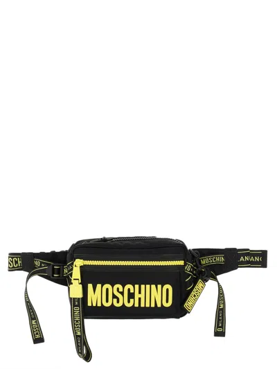 Moschino Pouch With Lettering Logo In Black